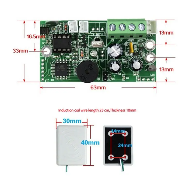FEDI-RFID 내장형 제어 보드 EMID 125Khz 일반적으로 개방형 제어 모듈 유도 태그 카드 컨트롤러