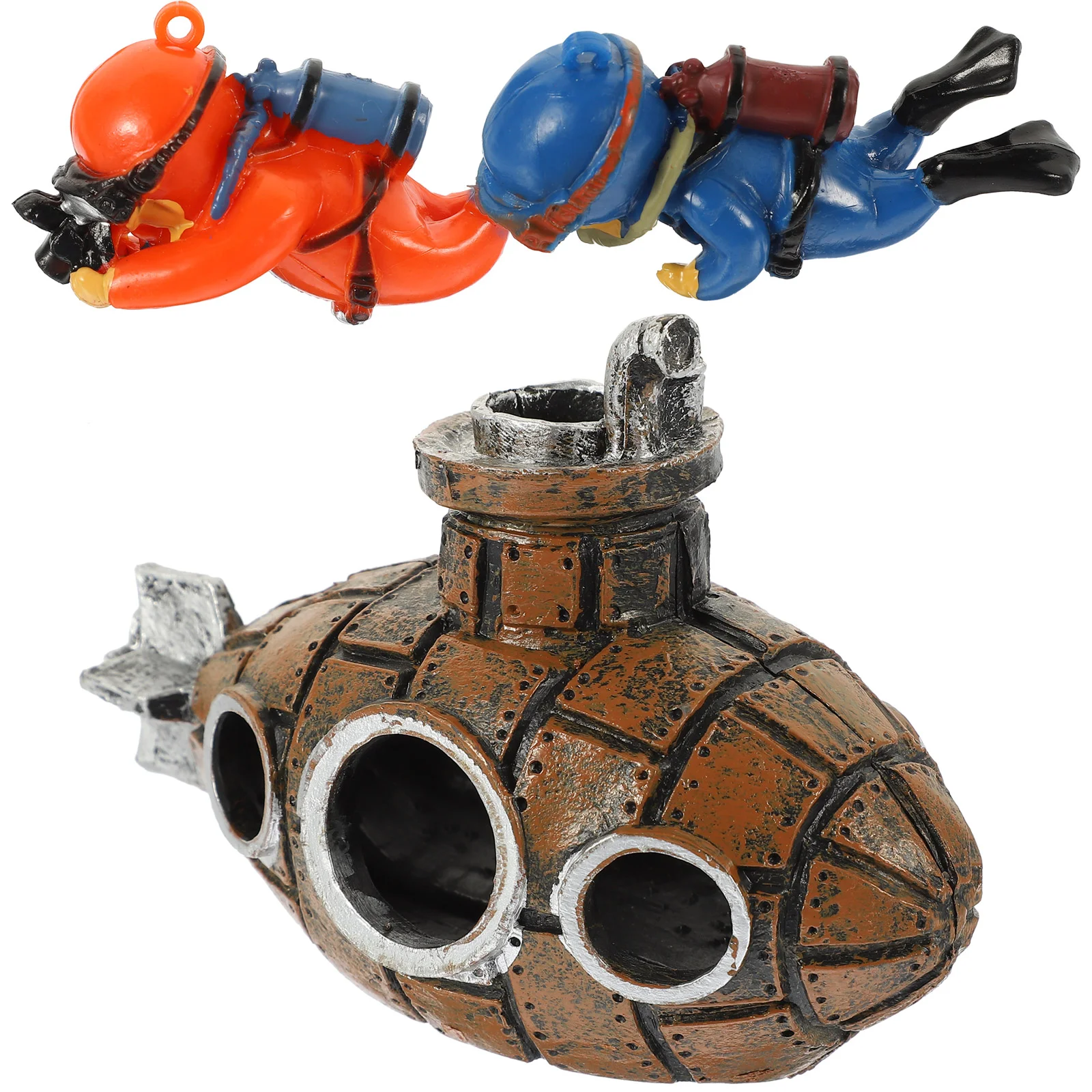 Mini Diver Decoration Aquarium Diver Ornament Resin Shrimp Cave Diver