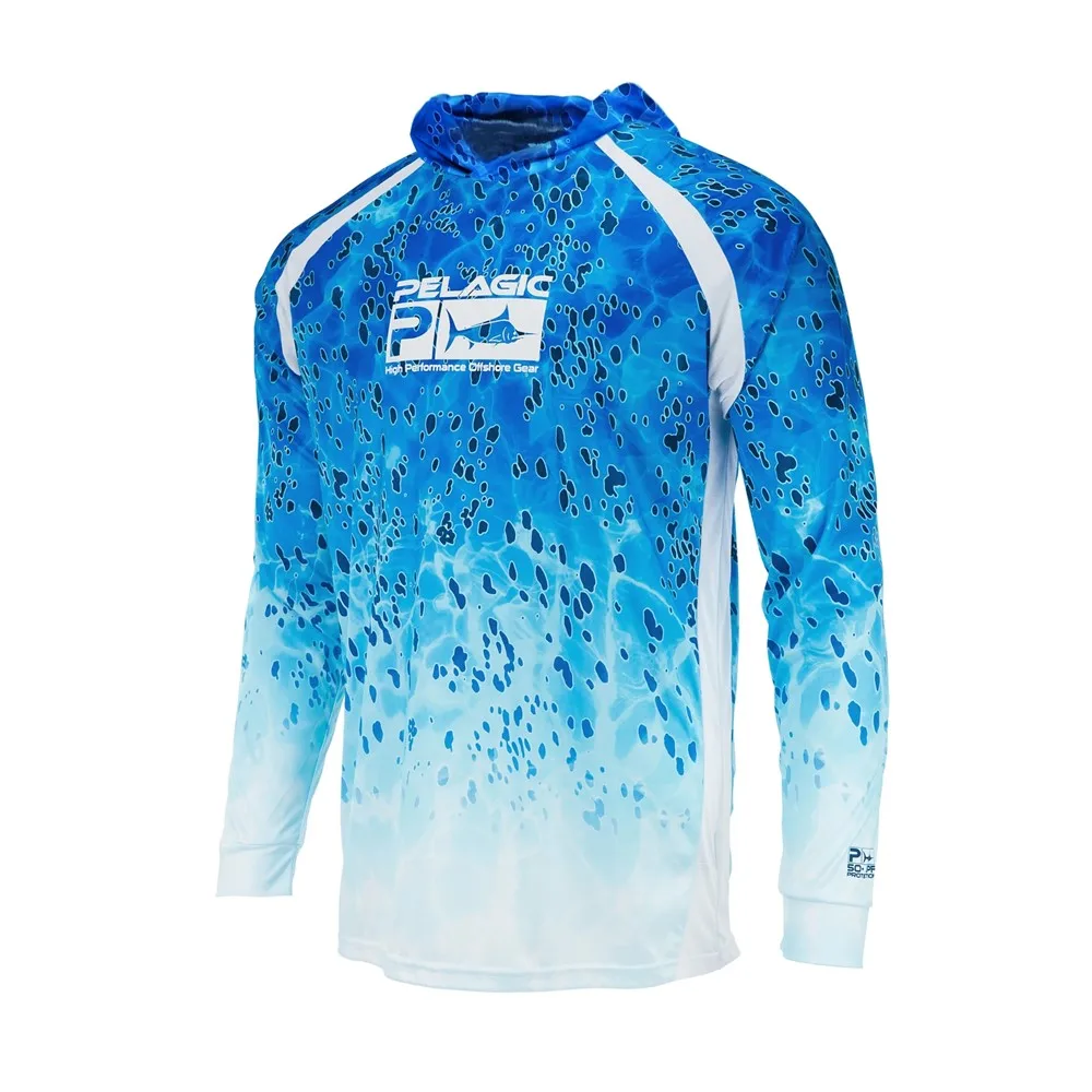 

Pelagic Wear Long Sleeve Tops Hat Fishing Shirt Men UV Clothes UPF50 Hooded Coat Sun Jersey Breathable Anti Mosquito Thin Jakcet