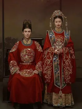 Han couple's wedding dress toasting heavy industry Chinese attire