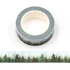 2025 NEW 1PC 10M Decor Silver Foil Forest Snowing Christmas Trees Washi Tapes Journaling Adhesive Masking Tape Cute Papeleria 1
