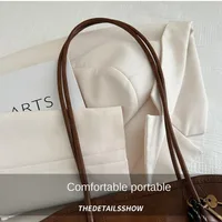 Trend PU Leather Work Shoulder Bag Large Capacity Simple Female Crossbody Bag Solid Color Commuting Bag Women Female