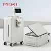 Mixi New Aluminum Frame Suitcase Carry On Rolling Luggage with USB Port Boarding Cabin Cup and Phone Holder 20 24 Inch