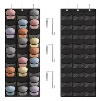 27 Pockets Hat Rack for Baseball Caps Over The Door Cap Organizer Hat Holder With Large Clear Pockets &3 Hooks Hat Storage 1