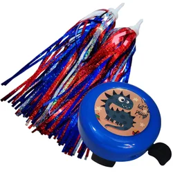 Colorful Children's Bike Bell and Streamers Set - Fun Bicycle Decor Accessories (B)