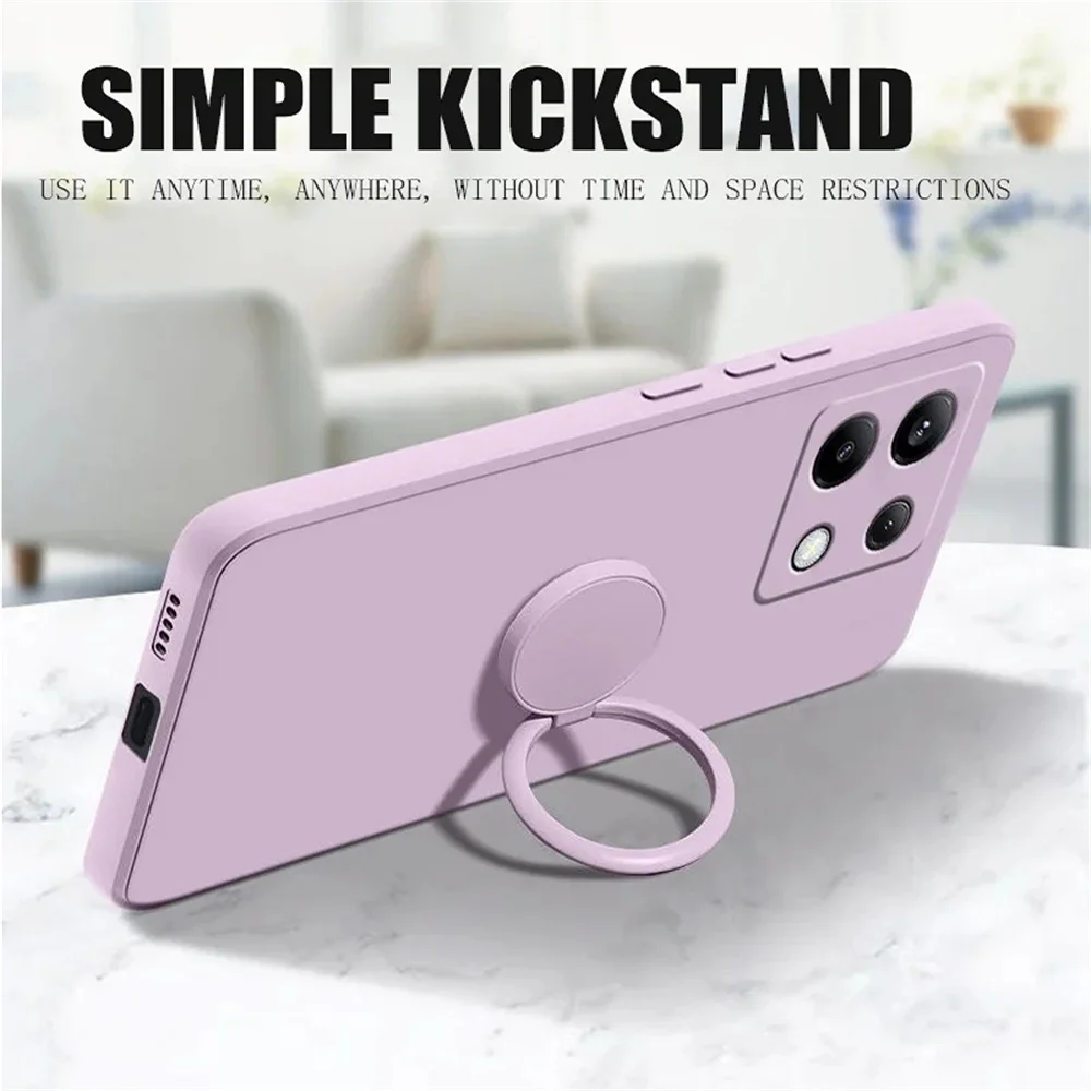 Liquid Silicone Case with Ring Holder and Strap
