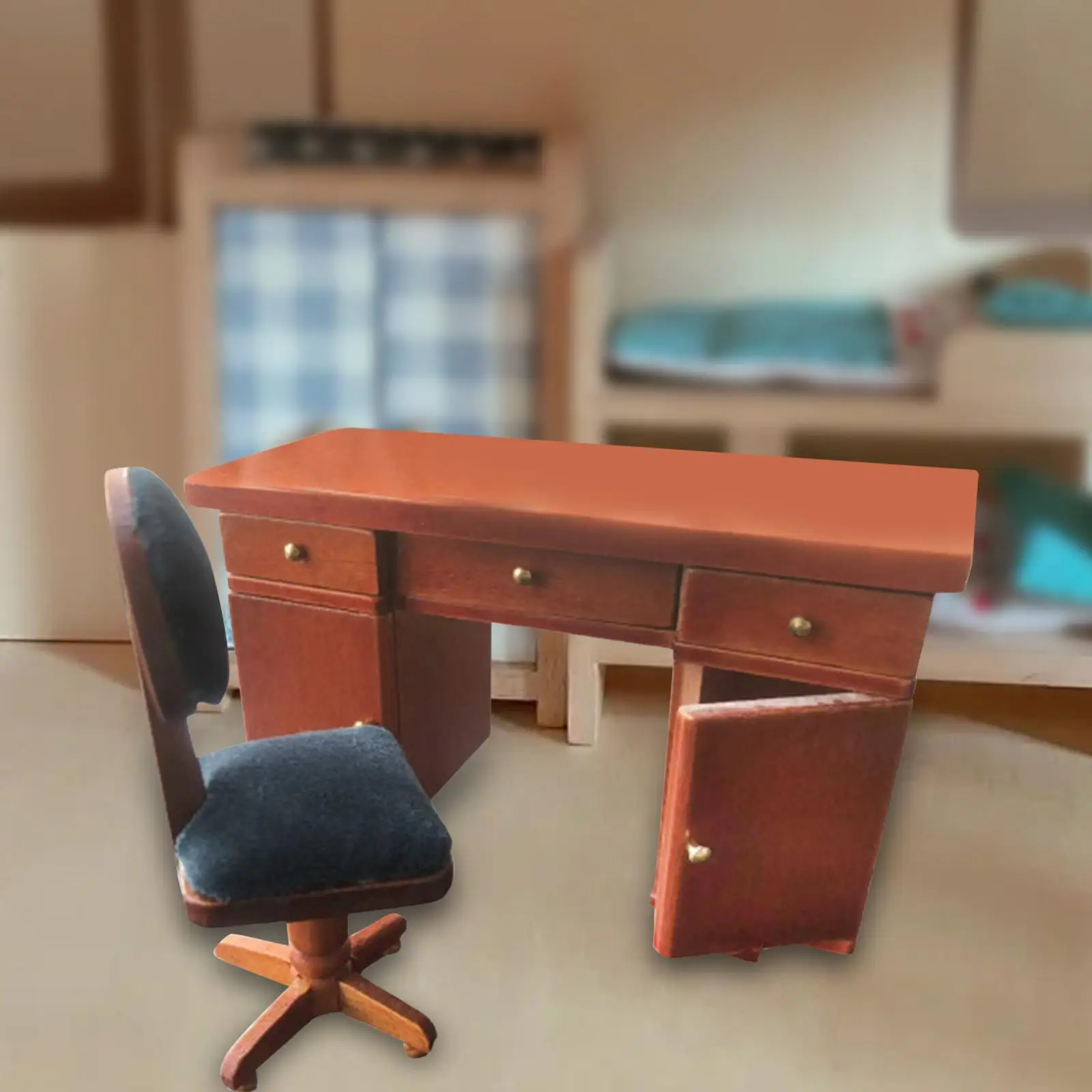

Dollshouse Computer Desk & Chair for Diorama Photo Props Micro Landscape