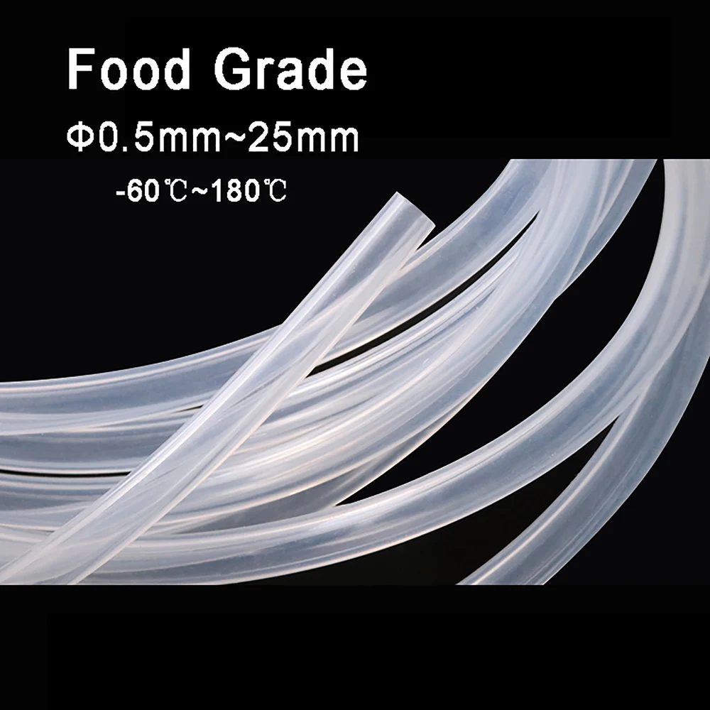 Clear Transparent Food Safe Silicone Tubing Hose Pipe Aquarium Pump Soft Tube Flexible for Beer/Drink/Milk/Water 0.5mm~25mm ID silicone tube