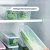 4 Pcs Long Rectangular Food Storage Containers, Plastic Reusable Refrigerator Organizer Boxes Kitchen Accessories 3