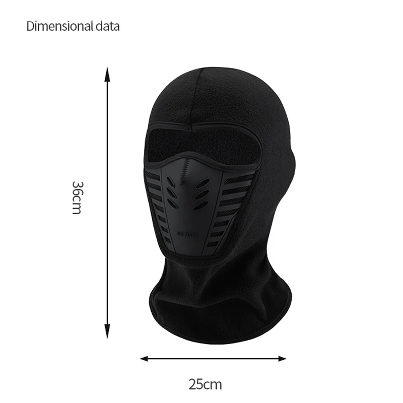 Motorcycle Mask Fleece Thermal Neck Full Face Mask Keep Warm Riding Balaclava Biker Ski Winter Windproof Dustproof Face Shield 3