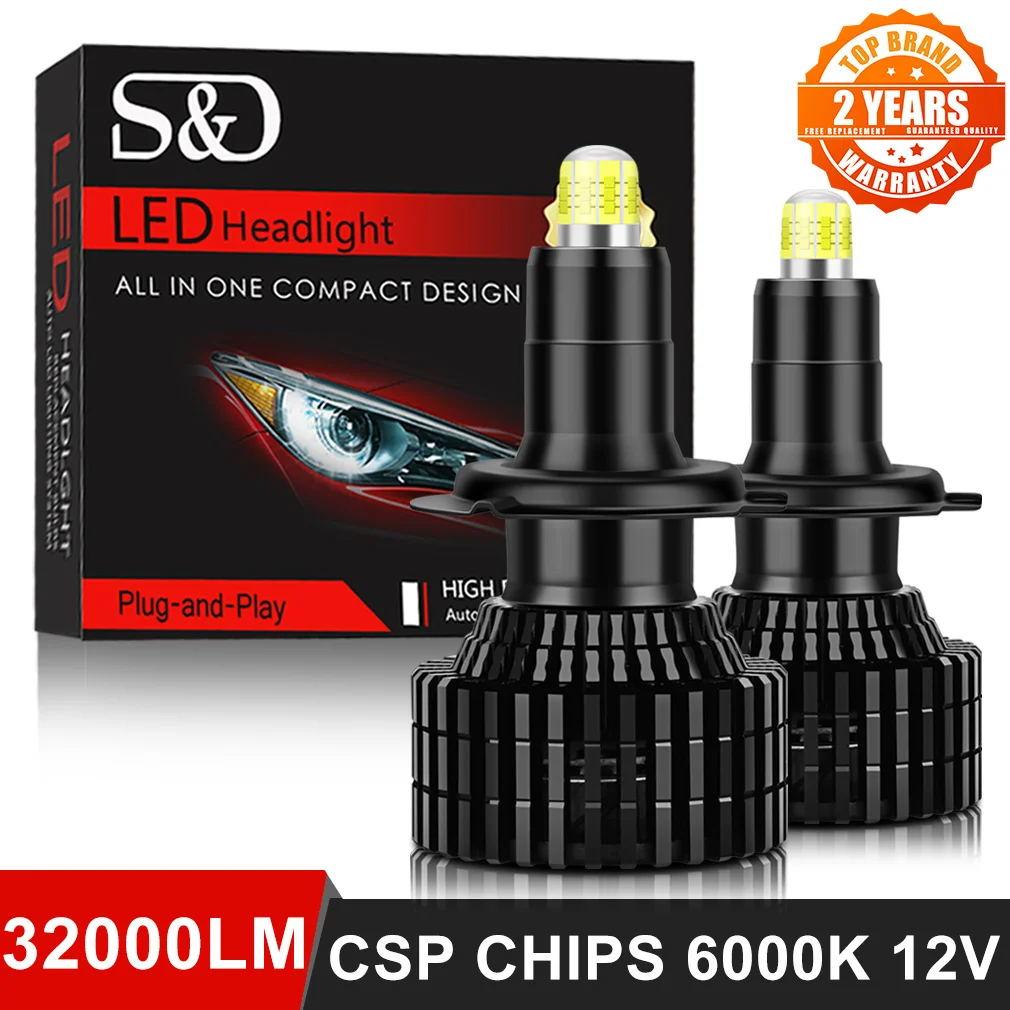 

2pcs 32000LM H7 Led H1 H3 H8 H11 Led Bulb HB3 9005 HB4 9006 9012 hir2 CSP Led Headlights Car Light Auto Lamp White 6000K 12V