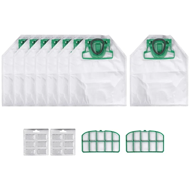 

For VK200 FP200 Parts for Vorwerk Kobold Vacuum Cleaner Bag Replacement Filter 8 VK200 Bags+2 HEPA Filters+12 Fragrances