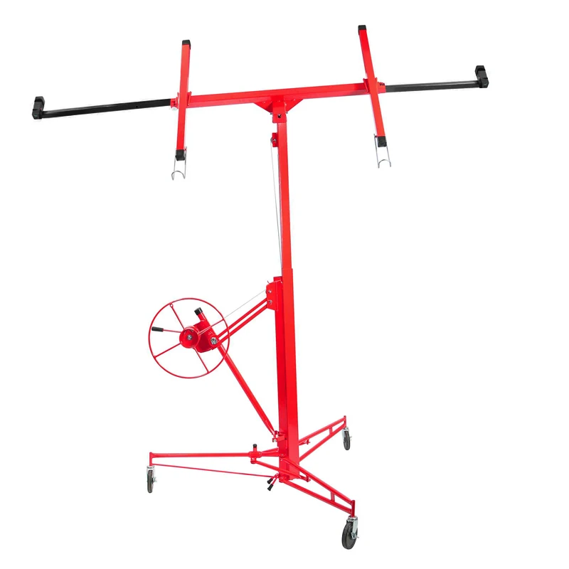 【Breeins】16FT Rolling Drywall Lifter Panel Hoist Jack Tool Heavy Tools