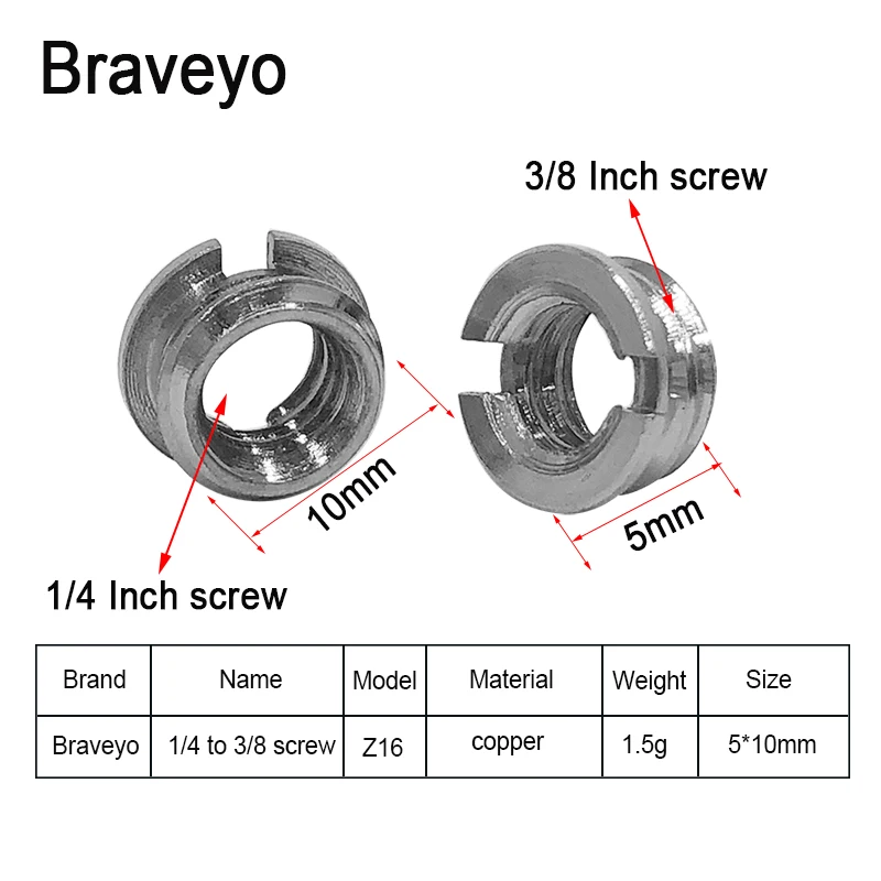 Camera Universal Conversion Screws Nut Tripod Monopod Ballhead Photography Accessories Mount Adapter Switch 1/4 M6 to 3/8 inch