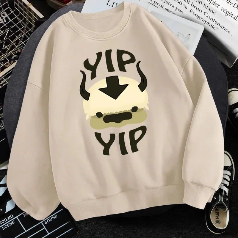 Women Fashion O-Neck Casual Loose Sweatshirts Simple Animal Letter Printed Pullover Autumn Winter Warm Plush Tops Cotton Outwear
