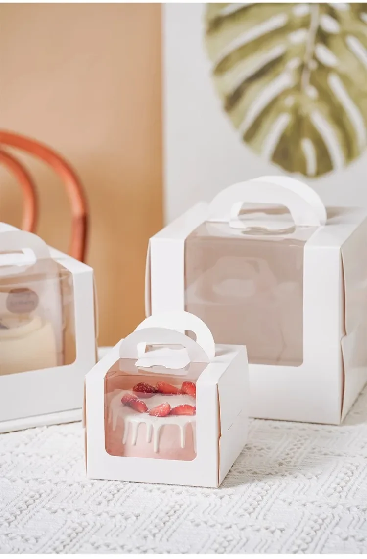 10Set Clear Window Cake Boxes in 4 and 6 Inches, High Kraft Paper and White Bakery Pack... - SKU CWCB2319 - UGI Packaging