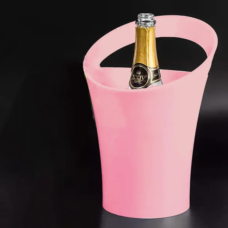 3.2L Ice Bucket Single Hand Champagne Beer Beverage Cooler Food Grade PP Plastic Party Kitchen Beverage Cooler
