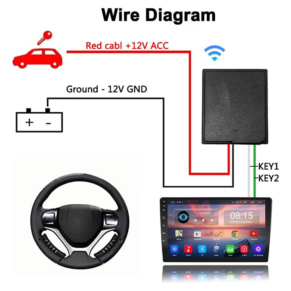 Universal Remote Control Car 10 Keys Wireless Steering Wheel Controller Button Remote Universal Bluetooth for Car Radio DVD