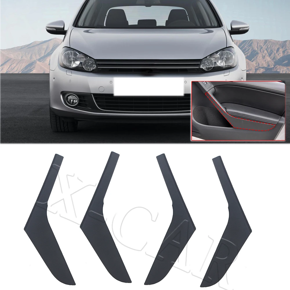 

Car Interior Door Black Left Right Handle Cover Trim For VW Golf 6 MK6 2009 2010 2011 2012 2013 5K4868039A 5K4868040A