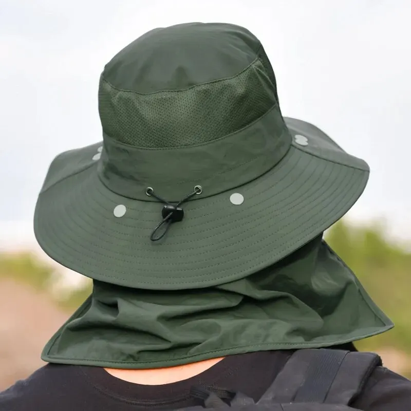 Fisherman Hat Nylon 9073 Summer Outdoor Quick Drying Sunscreen Breathable Sunshade Face Covering Hat Male Female