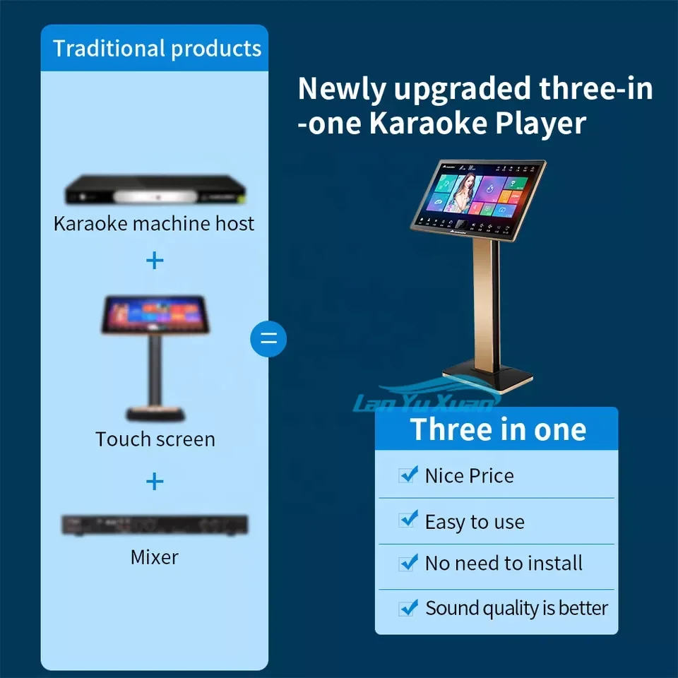 무료 노래방 시스템 InAndOn 8TB KTV 주크박스 터치스크린 노래방 기계 디지털 주크박스 22인치 CV96 노래방 세트 플레이어