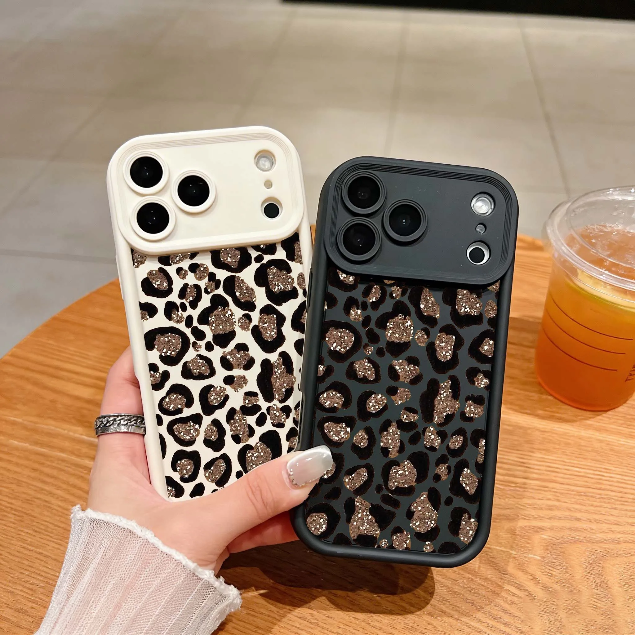 Luxury Glitter Golden Leopard Print Silicone Case