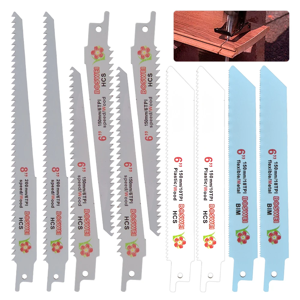 

10pcs Jig Saw Blades Reciprocating Saw Blade Hand saw Saber Saw blade For Wood Metal Reciprocating Saw Power Tools Accessories