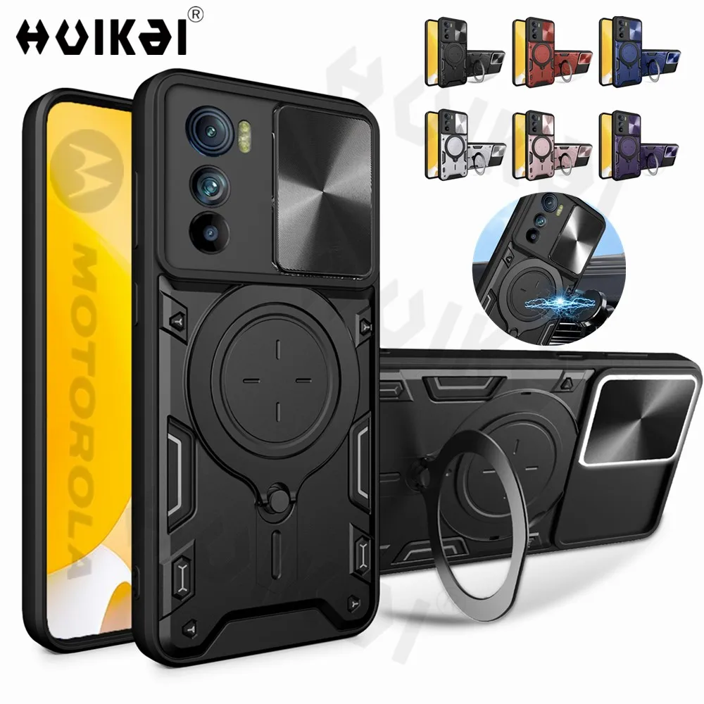Custodia Per Motorola Moto Edge 30 30 Pro Edge 20 G73 G72 G60 G62 G71 G52 Slide Camera Lron Ring Protection Stand Coperture Per Cavalletto