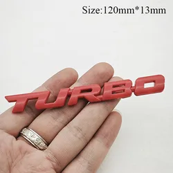 3D ABS Turbo Badge Decorative Car Accessory Sticker (TURBO Red 120mm)