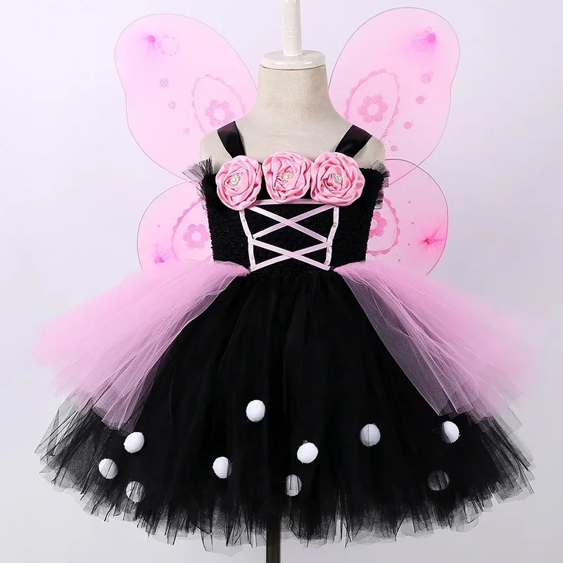 thumbnail image 1 of Vestido de tutú de mariposa monarca con alas, vestido de princesa de tul elegante para niñas, disfraz de hada para carnaval y Halloween para niñas de 1 a 14 años, 1 of 5