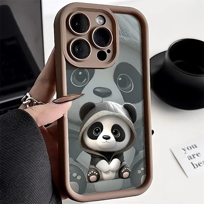 Soft Milk Panda Phone Case - Adorable Protective Cover in Minimalist Design