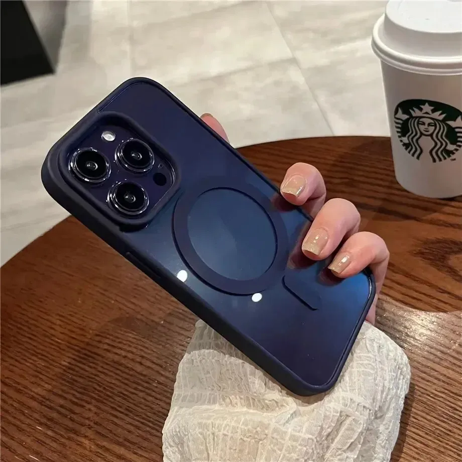 Luxury Magnetic Wireless Charging Shockproof Transparent Bumper Cover