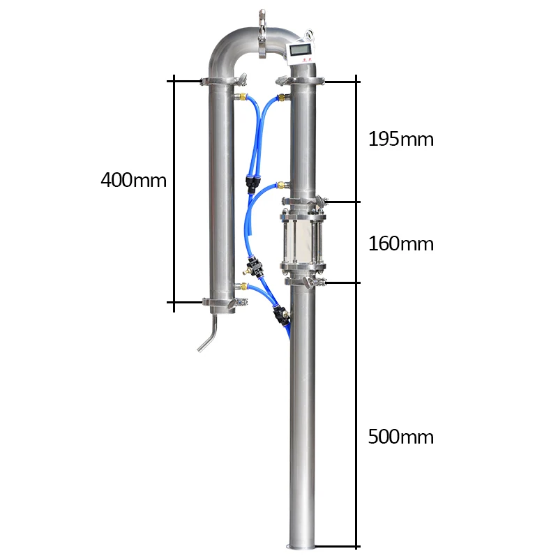 Australian warehouse moonlight distiller 2 "home brewing alcohol tubular distillation tower with copper mesh sight glass