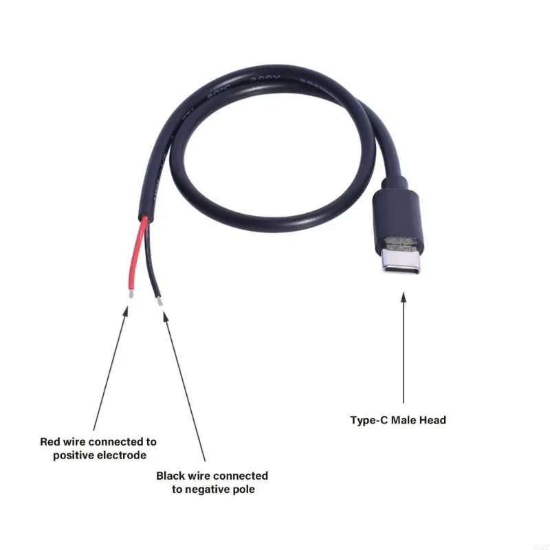 XXUC USB C to 2Pin Open End Pigtail Cable 30CM for Charging Compatible Devices Like Smartphones Tablets and More