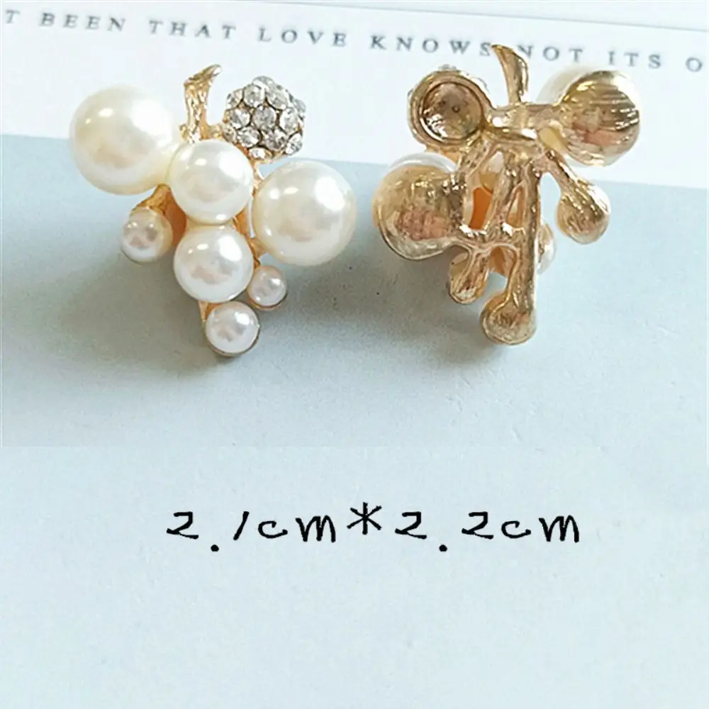 진주 꽃 라인석 단추 스파클링 크리스탈 헤어핀 모자 옷 장식 DIY 공예 바느질 액세서리, 10 개
