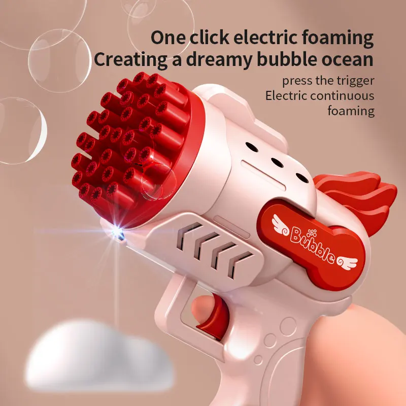 Light-Up Bubble Gun - 29-Hole Gatling Blaster for Boys & Girls 6-14 Years Old (battery & Bubble Liquid Not Included) 3