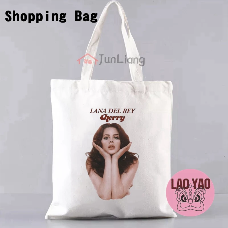 

Lana Del Rey Totebag Singer Tote Bags for Student Birthday Gift Custom Name Bag Women Shopper Shopping Aesthetic Woman Cloth