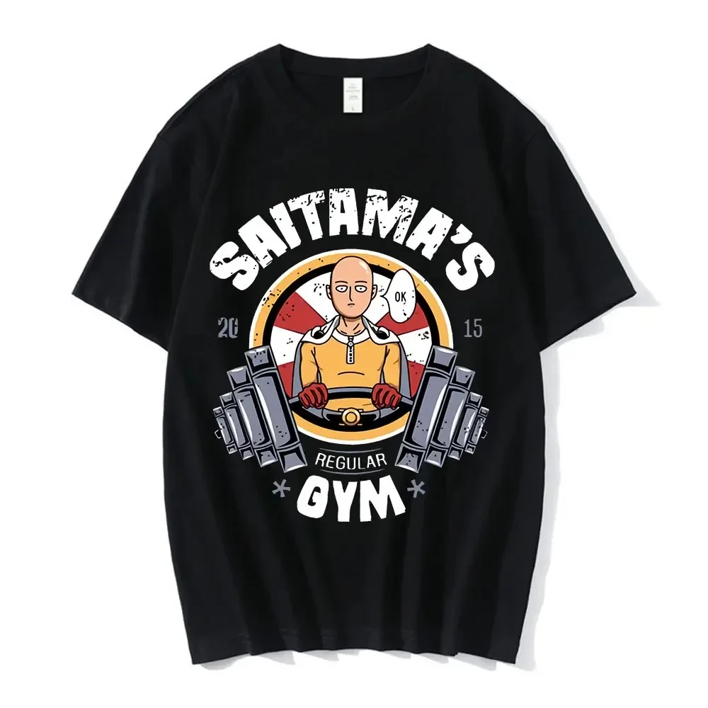 

Fashion One Punch Man T Shirt Men Training Gym Tees Tops Short Sleeves Casual Ok Hero Saitama T-Shirt Bodybuilding andise