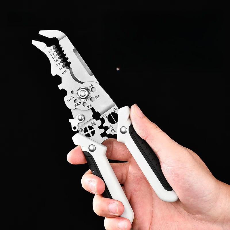 New Curved Multi-function Wire Stripping Pliers Industrial-grade Electricians Special Stripping Artifact Pressure Wire Pliers