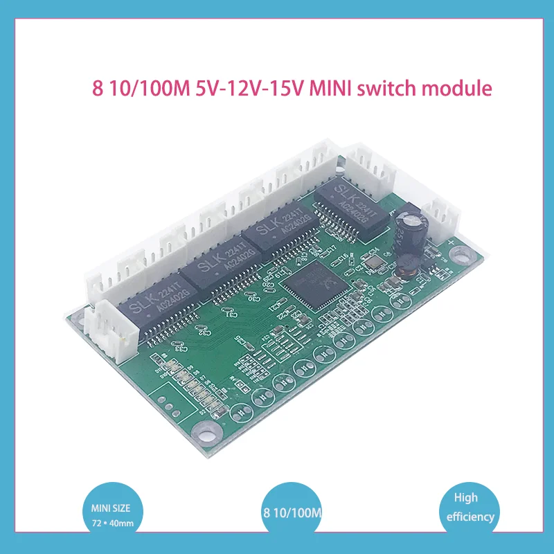 

Unmanaged 8port 10/100M industrial Ethernet switch module PCBA board OEM Auto-sensing Ports PCBA board OEM Motherboard