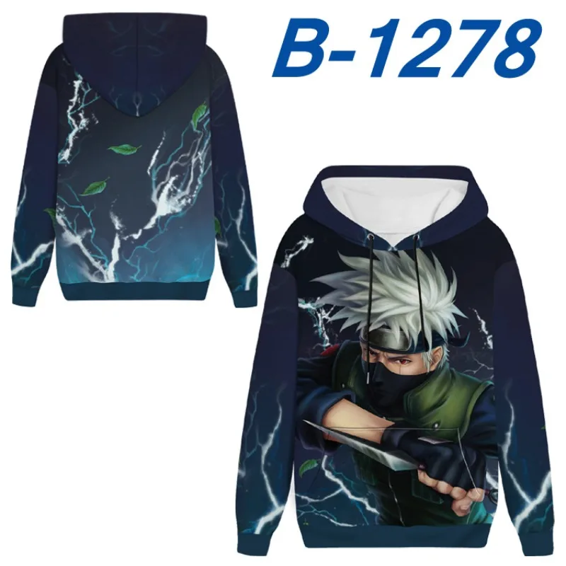 

2023 New Anime Sweater Naruto Peripheral Pullover Plus Velvet Thickened Hooded Loose Casual European Size Top