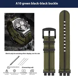 Breathable Woven Nylon Watch Strap with Canvas Design - 21mm (A10 - black)