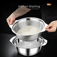 Bassin de Drainage de lavage de cuisine en acier inoxydable 304, Certification LFGB, passoire de 23cm ~ 31cm de diamètre avec petits trous denses 6