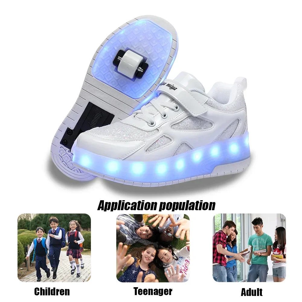 Roller Skates Inline Roller Skates Children Removable Wheeled Shoes