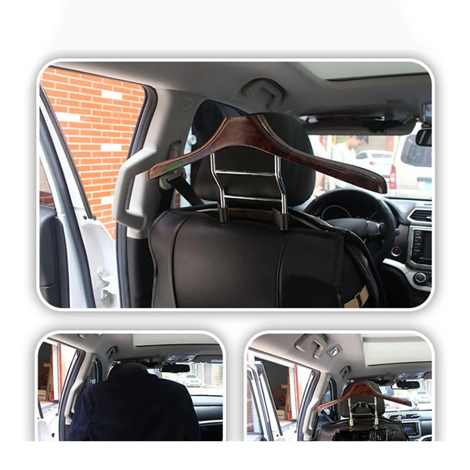 Car Coat Hanger Multifunctional Car Accessories Metal Wood Color Organizer Rack car coat hanger