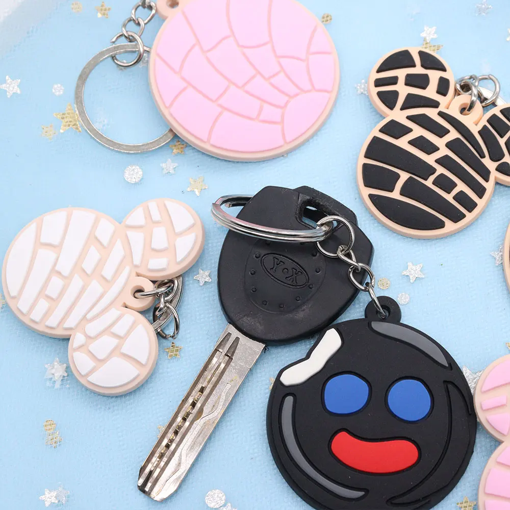 New Arrival 1pcs Miniso Cartoon Disney Mickey Head Shape PVC Keyrings Decoration Key Holder Soft Keychain Ornament Home Supplies 4