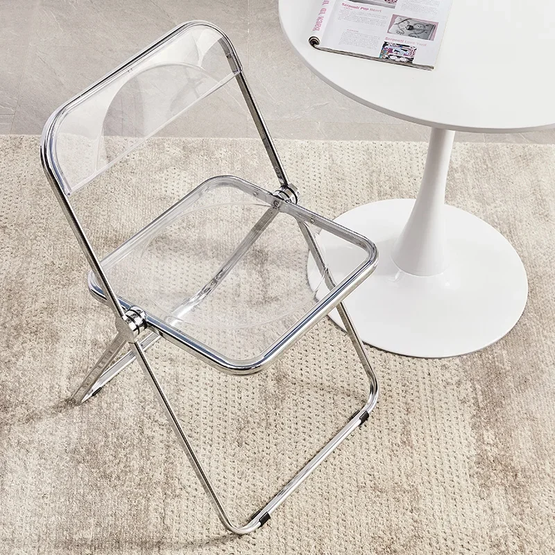 Kitchen Dining Chairs Transparent Chairs Folding Fashion Kitchen Chair Simple Sillas Para Comedor Household Dining Chair