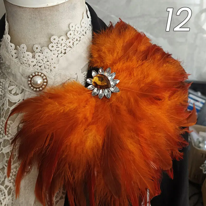 Unisex Strass Feder Brosche Kristall Brosche Pin für Jeans Taille Kleid Zubehör Schulterbrett Karneval Bühne Party Epaulet – Detail 13