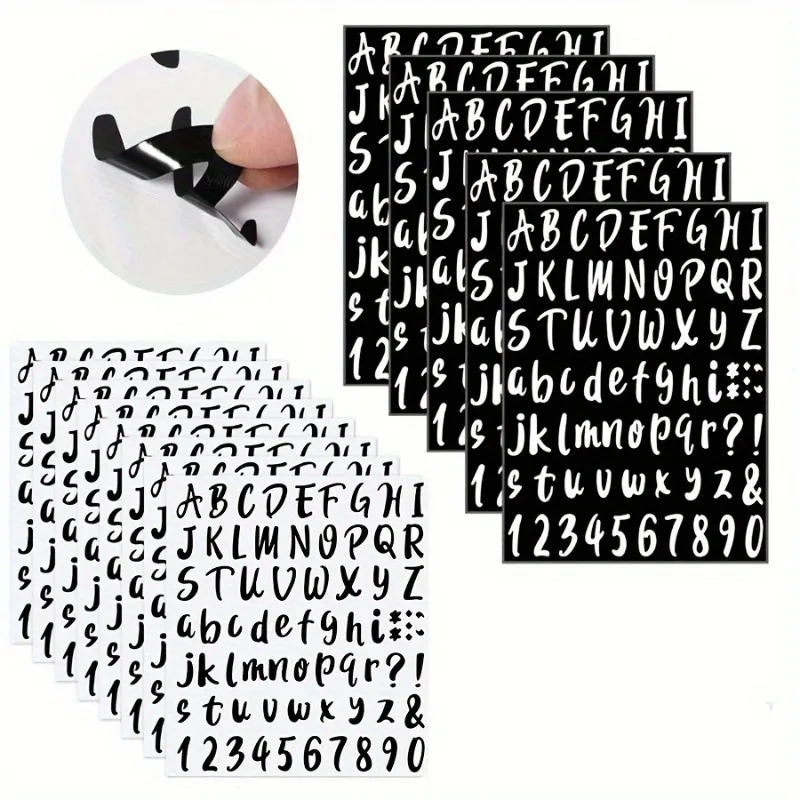 PVC Alphabet and Number Stickers Set 72pcs/sheet Self-Adhesive Vinyl Lettering Decals Signs Single Use Classroom alphabet label stickers self adhesive stickers adhesive stickers