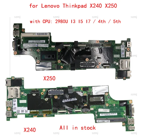 Lenovo Thinkpad X240 X250 노트북 마더보드, viux1 NM-A091 마더 보드, CPU 2980U I3 I5 I7 100% 테스트 작업